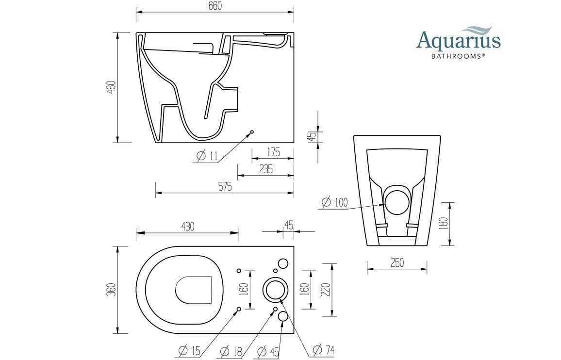 Aquarius Close Coupled Toilet Aquarius Emma Rimless Close Coupled Fully Shrouded WC and Soft Close Seat