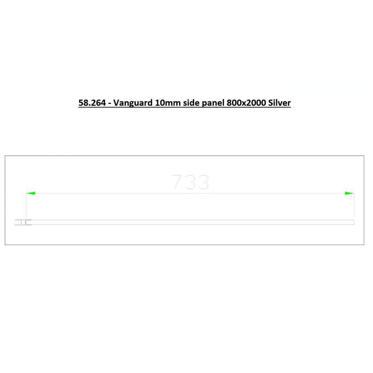 Eastbrook Side Panel 800mm Eastbrook Vanguard 10mm Side Panel