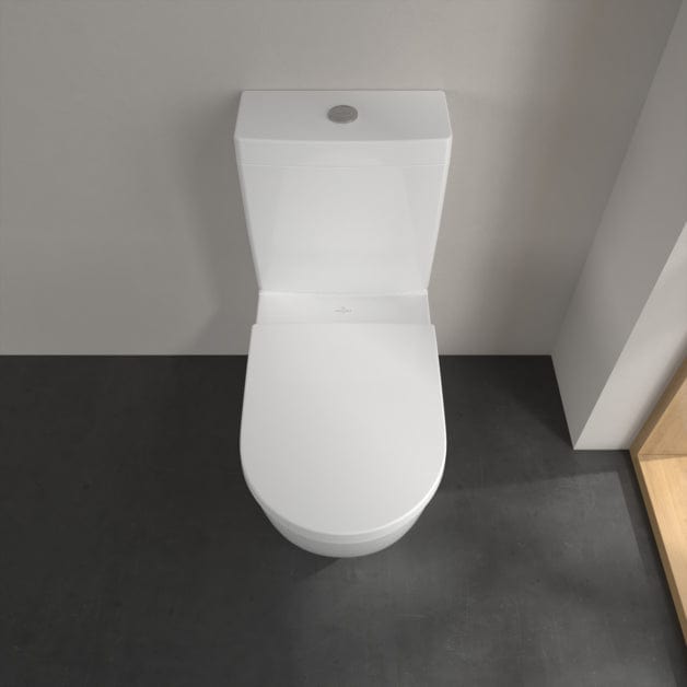 Villeroy and Boch Close Coupled Toilet Villeroy & Boch Subway 3.0 Close Coupled Toilet with Twist Flush and Soft Close Seat in White Alpin