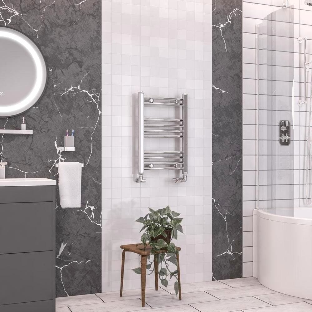 Eastbrook Wendover Curved Vertical Heated Towel Rail in Chrome