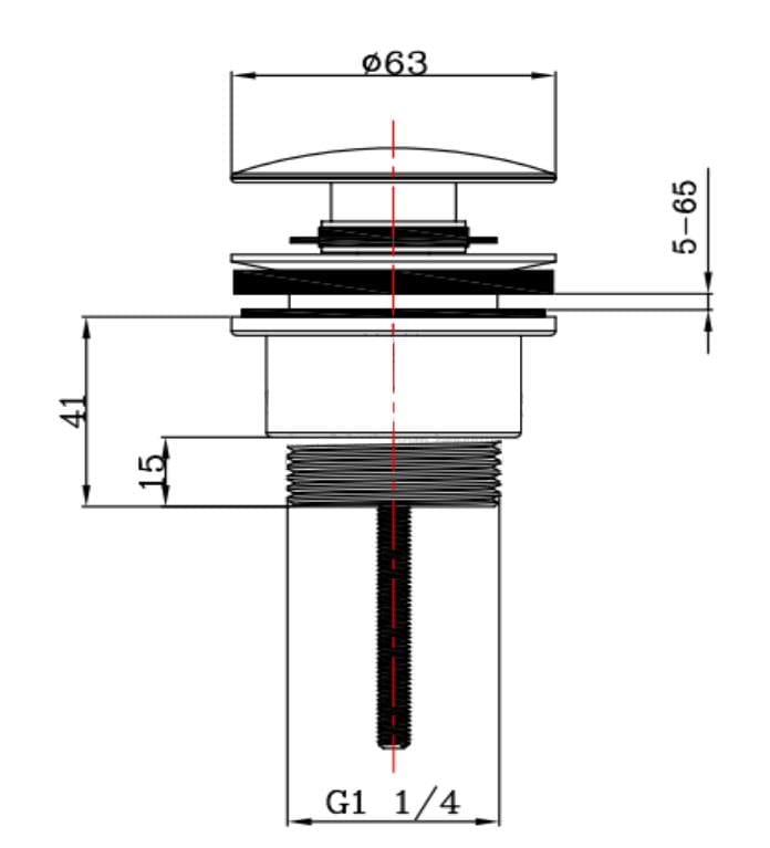 Aquarius Basin Waste Aquarius FT Universal Click Clack Basin Waste