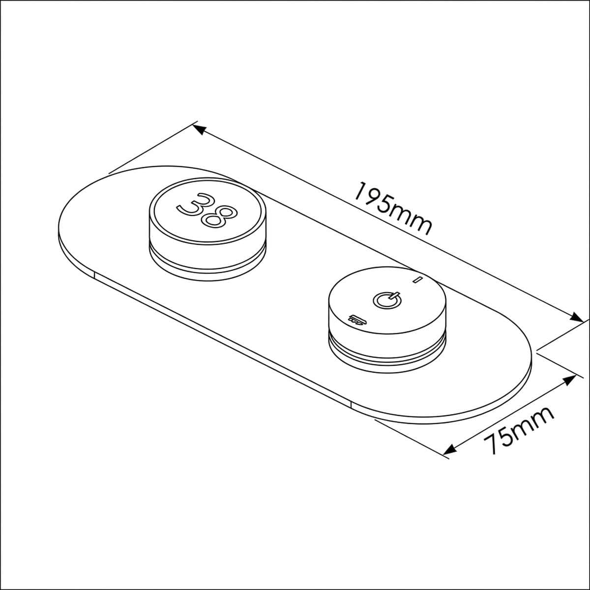 TED Concealed Shower Valve TED Togo 2/3 Outlet Concealed Digital Shower Valve with Oval Plate