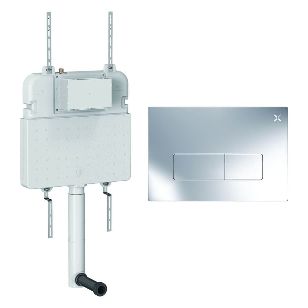 Crosswater Concealed Cistern MPRO Plate in Chrome Crosswater Dual Flush Slimline Concealed Cistern Set with Flush Plate - 508 x 80 x 550mm