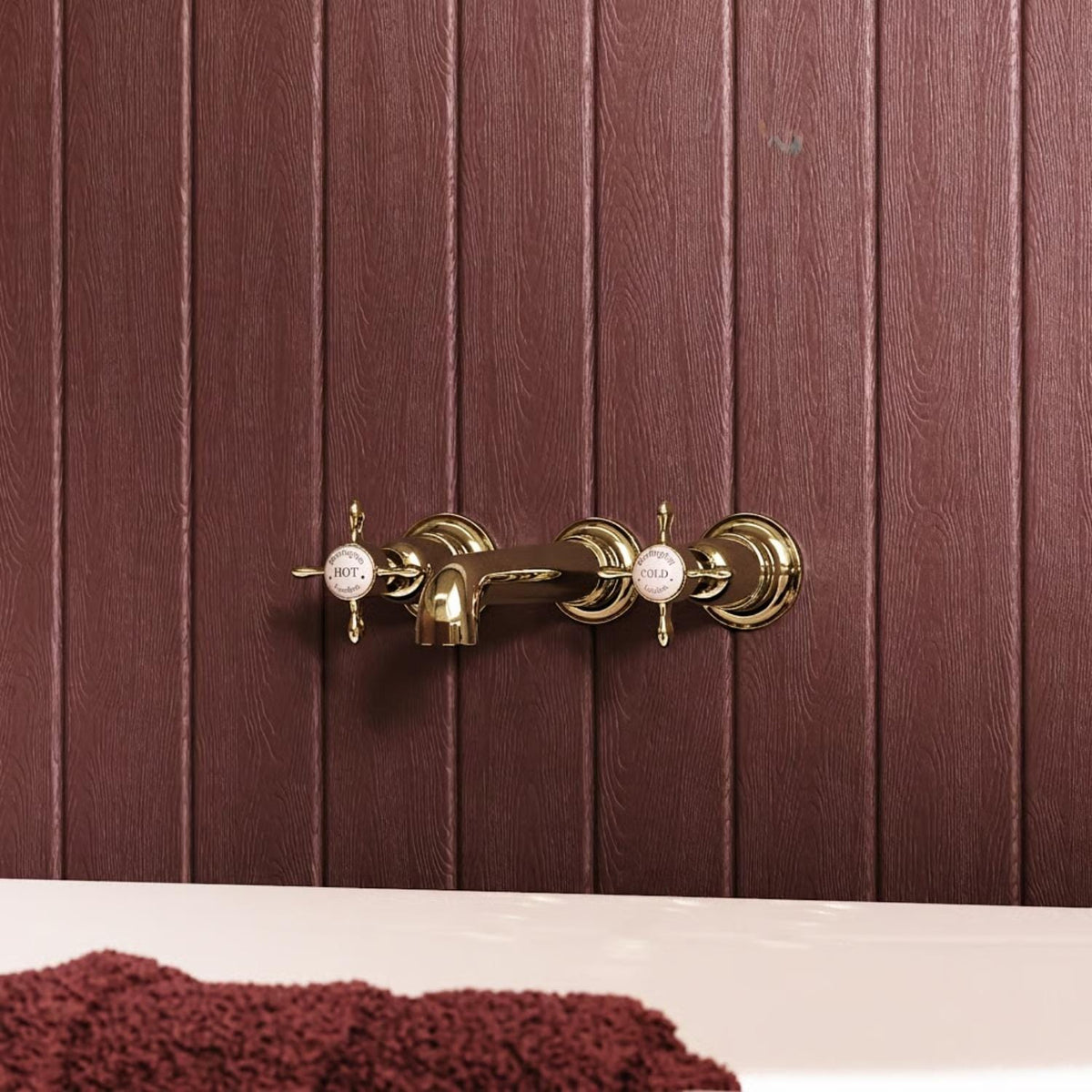 Burlington Wall Mounted Bath Tap Gold Burlington Guild 3 Hole Wall Mounted Bath Filler Tap
