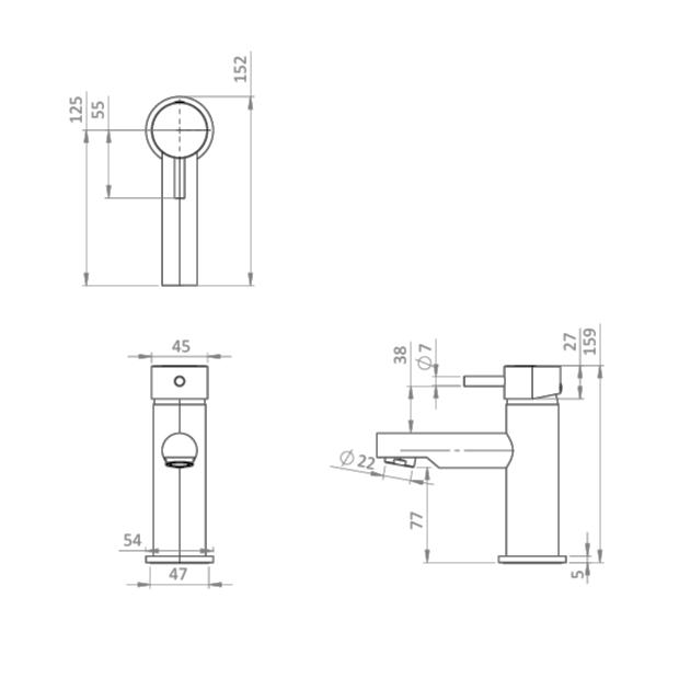 Crosswater Mono Basin Tap Crosswater Kai Lever Mono Basin Mixer Tap in Chrome
