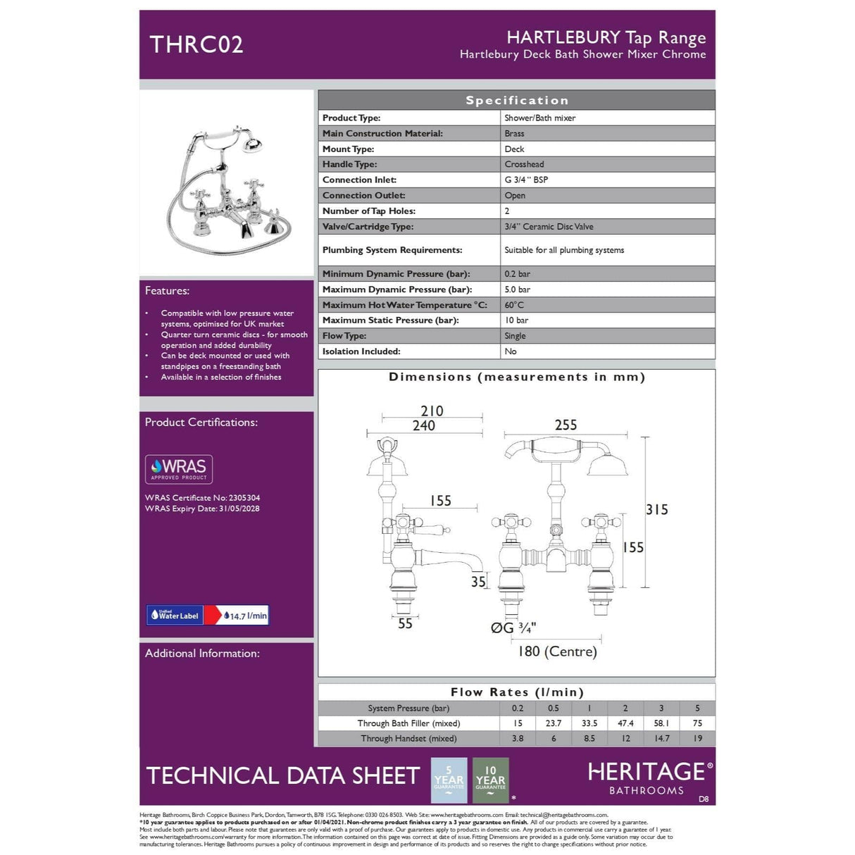Heritage Bath Shower Mixer Heritage Hartlebury Bath Shower Mixer with Shower Handset