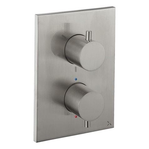 Crosswater Concealed Shower Valve Brushed Stainless Steel Effect Crosswater MPRO Crossbox 3 Outlet Trimset
