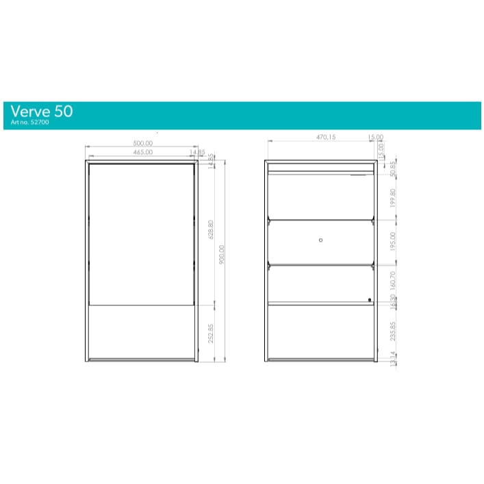 HiB Mirrored Cabinet HiB Verve LED Illuminated Mirror Cabinet