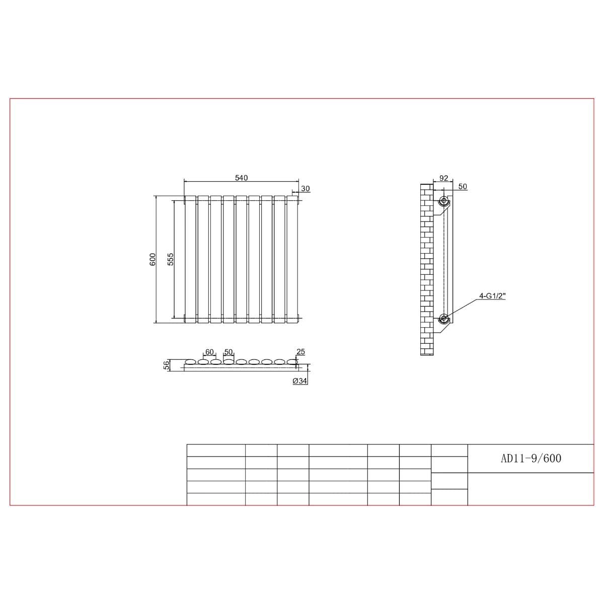 Aquarius Bathrooms Column Radiator Aquarius Athens Single Horizontal Column Radiator in Anthracite