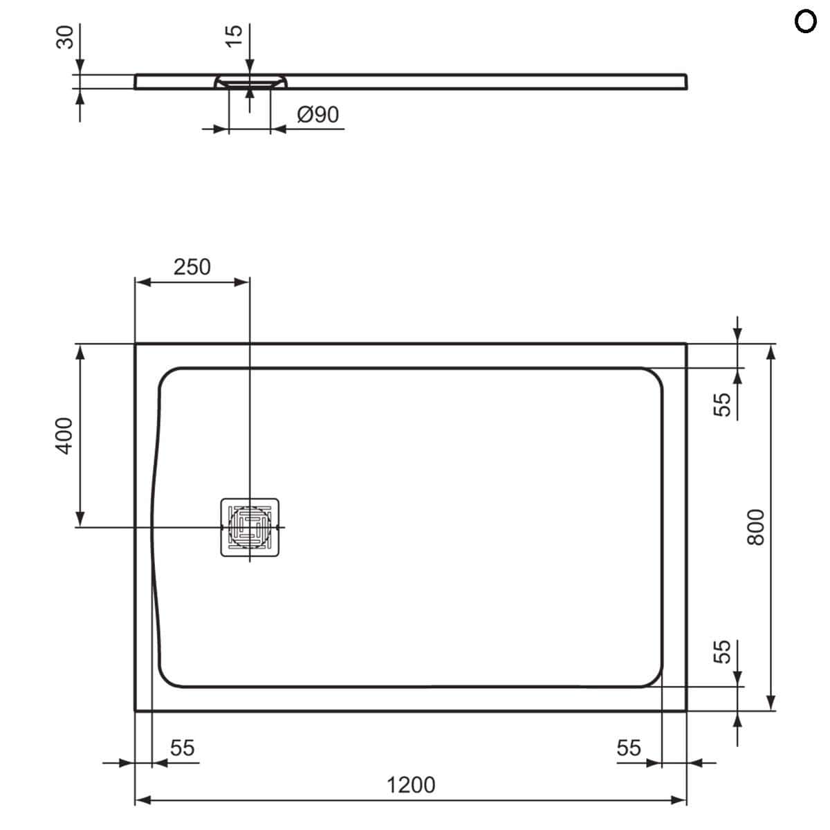 Ideal Standard Rectangle Shower Tray Ideal Standard Ultra Flat S+ Shower Tray 30mm including Waste