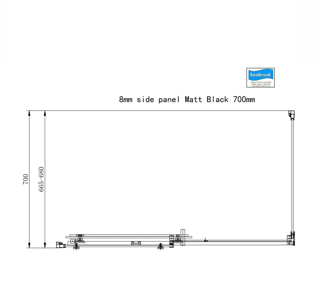 Eastbrook Side Panel Eastbrook Corniche 2000 8mm Side Panel for Sliding Doors