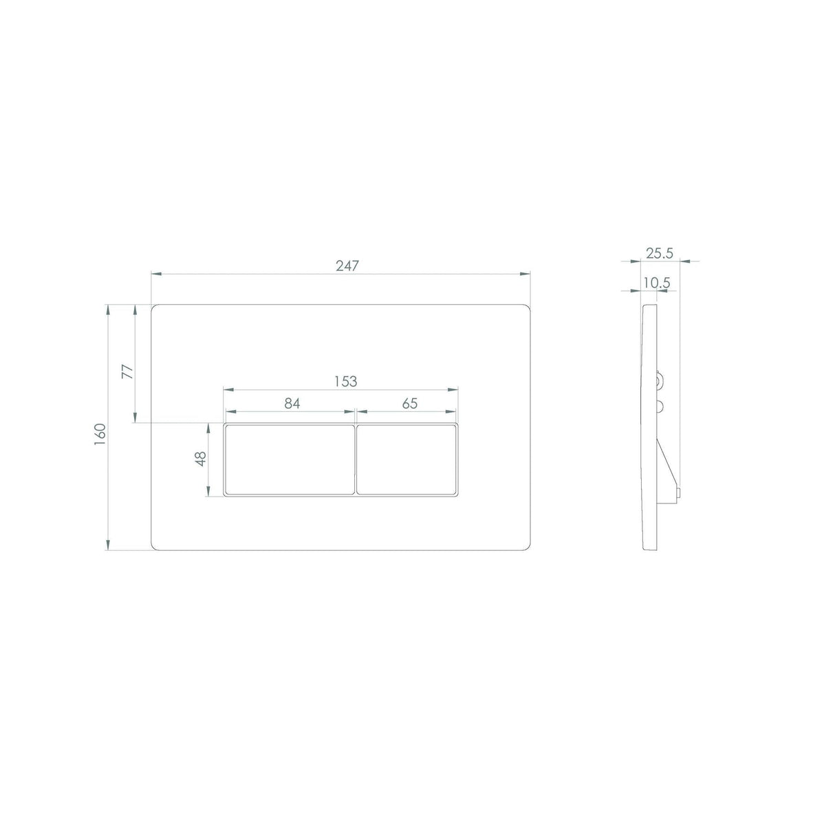 Saneux Flush Plate Saneux FLUSHE 2.0 Square Flush Plate