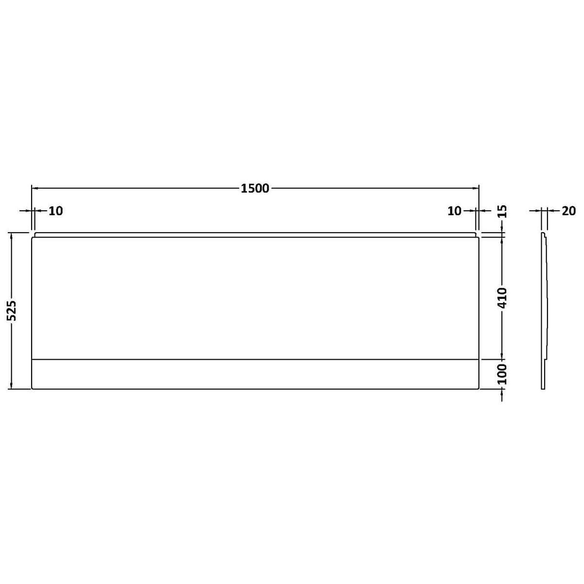 Aquarius Bathrooms Bath Panel Aquarius Urbano Standard Bath Panel in White