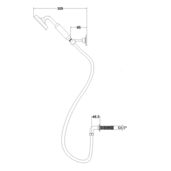 Burlington Shower Handset Burlington Riviera Shower Handset, Hose and Elbow