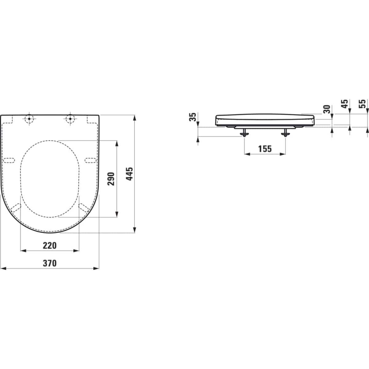 Laufen Pro Slimline Wrapover Soft Close, Quick Release Toilet Seat