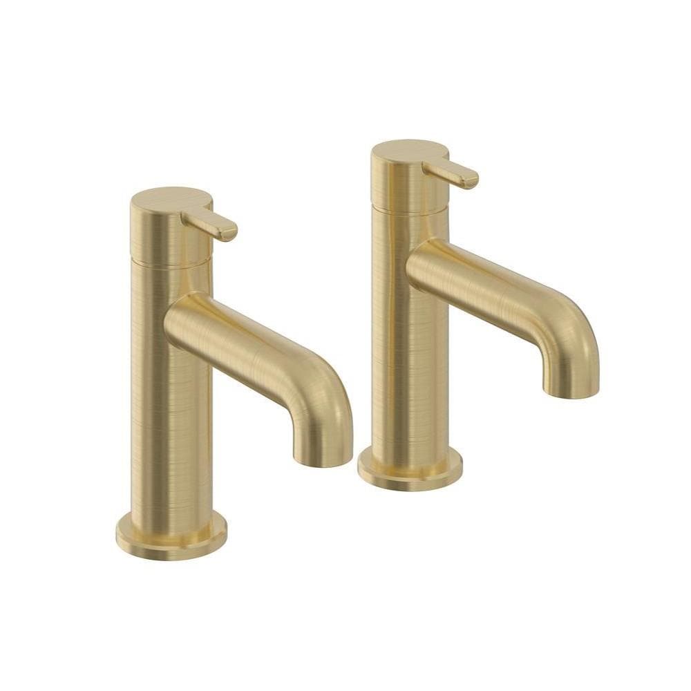Heritage Pillar Basin Tap Heritage Dartmouth Basin Pillar Taps in Brushed Brass