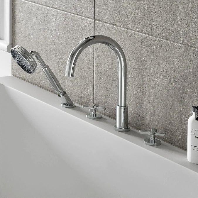 Burlington Riviera 4 Hole Bath Mixer Tap and Shower Handset