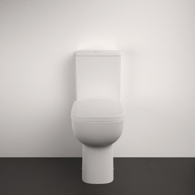 Ideal Standard Close Coupled Toilet Ideal Standard i.life A Open Back Comfort Height Close Coupled Rimless Toilet with Soft Close Seat