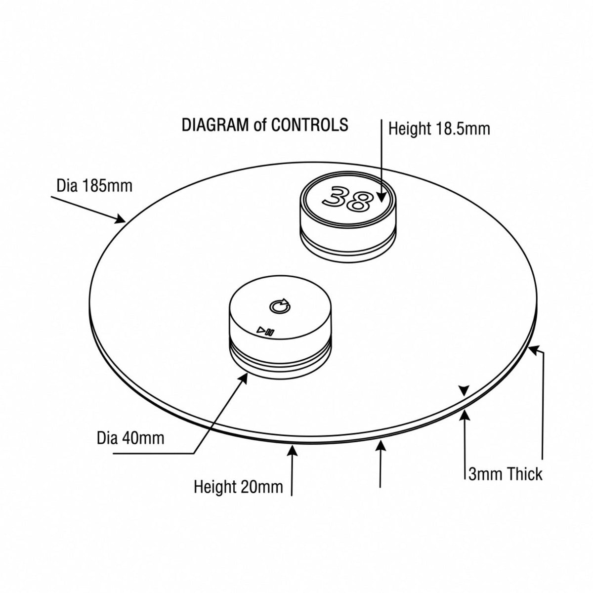 TED Togo 2/3 Outlet Digital Shower Valve with Large Round Plate