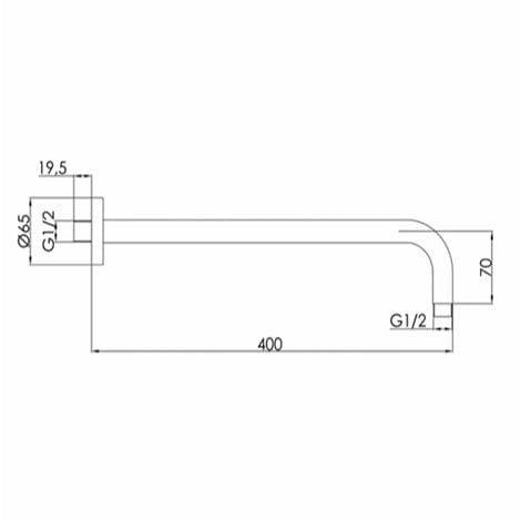 JTP Fixed Shower Arm JTP VOS Shower Arm - 400mm