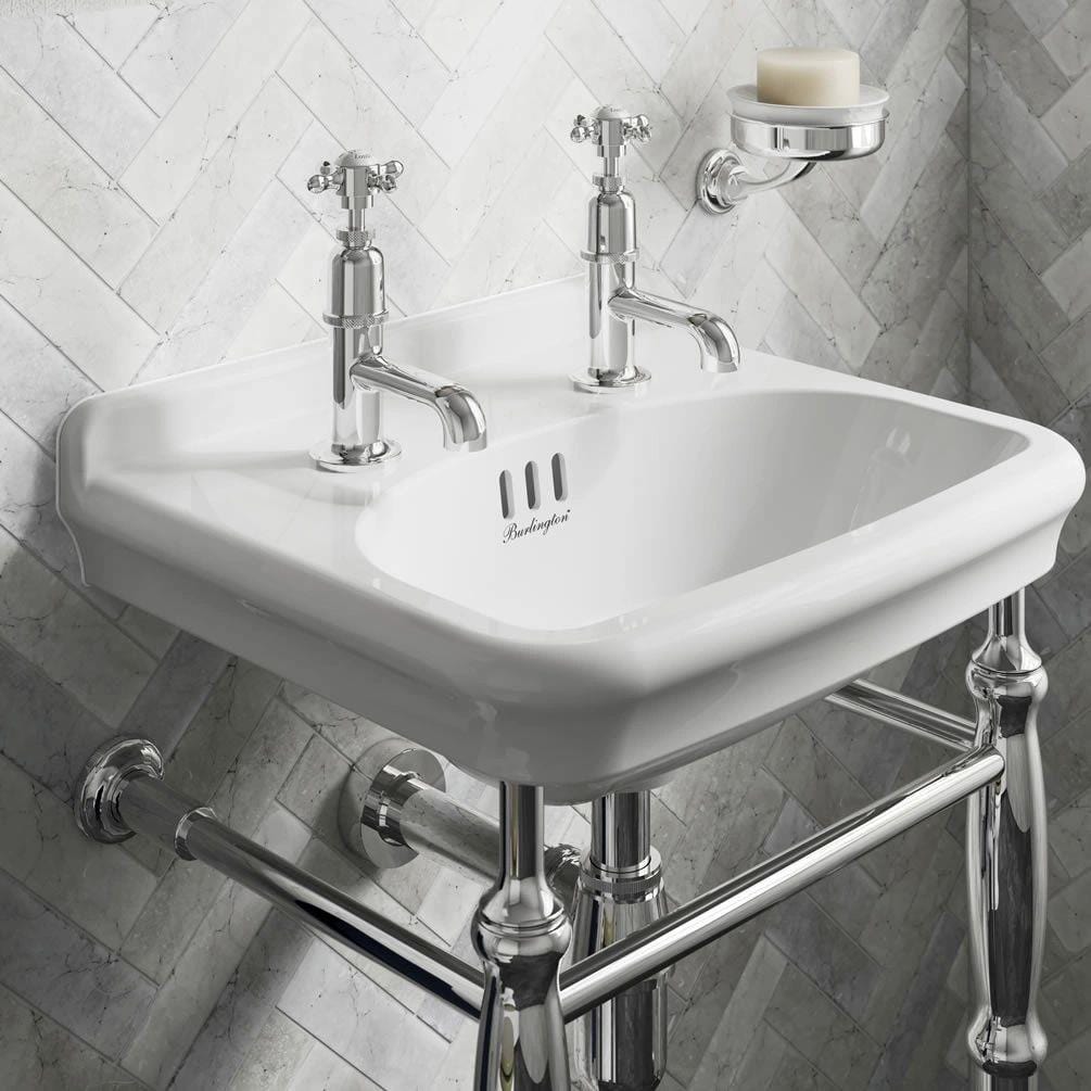 UK Bathroom Store Wall Hung Basin Burlington Guild 450mm Cloakroom Basin with Washstand