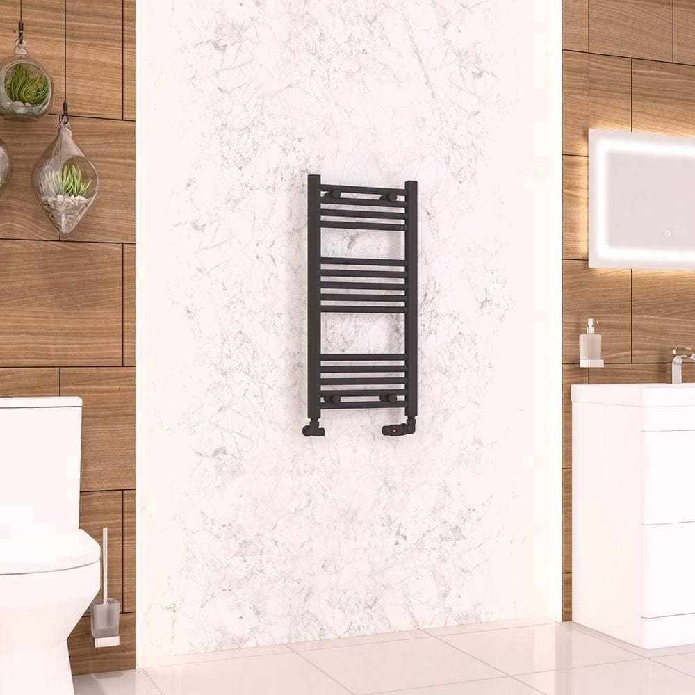 Eastbrook Wendover Straight Vertical Heated Towel Rail in Matt Black