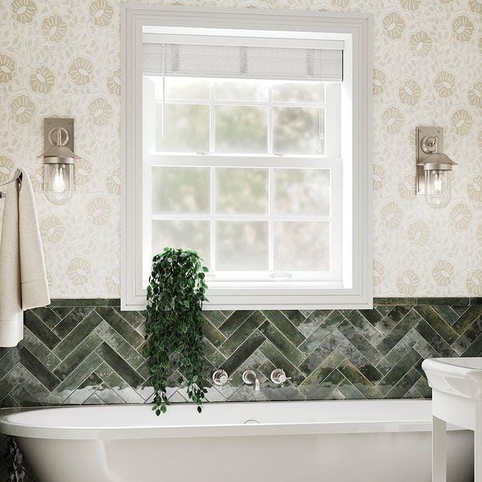 Burlington Bathroom Lighting Brushed Nickel - Clear Glass Burlington Guild Wall Light