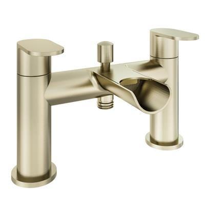 Aquarius Bath Shower Mixer Brushed Brass Aquarius Horseshoe Waterfall Bath Shower Mixer Tap with Shower Kit