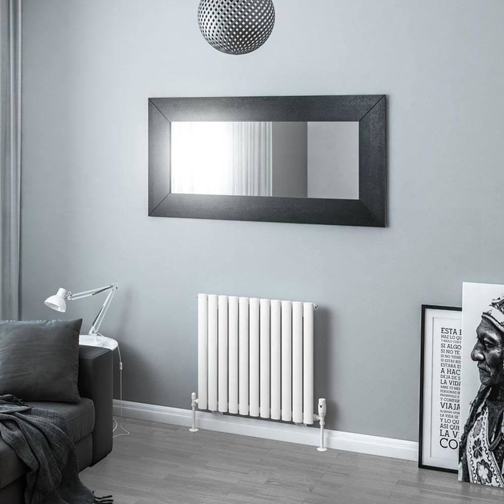 Eastbrook Panel Radiator 600 x 648mm Eastbrook Tunstall Straight Horizontal Designer Radiator in Matt White