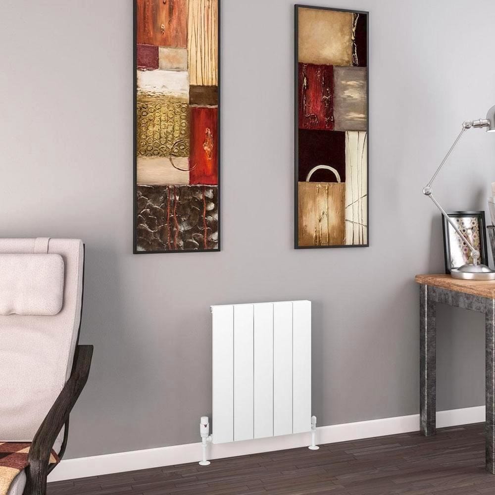 Eastbrook Panel Radiator 600 x 470 / Dual Fuel Eastbrook Charlton Horizontal Aluminium Designer Radiator in Matt White