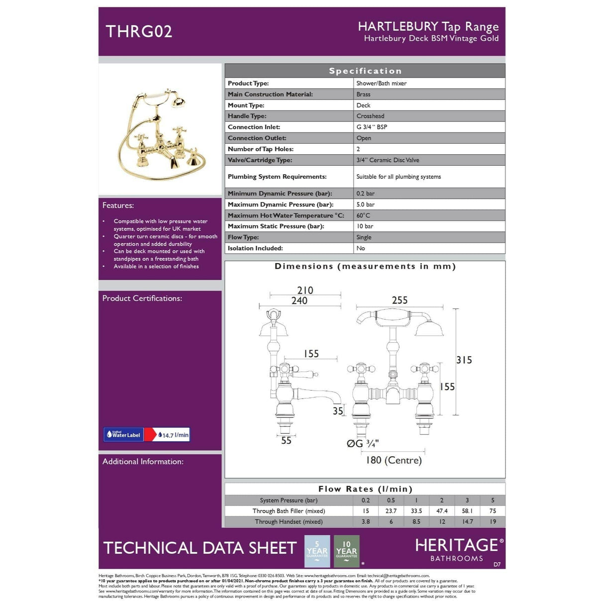Heritage Bath Shower Mixer Heritage Hartlebury Bath Shower Mixer with Shower Handset