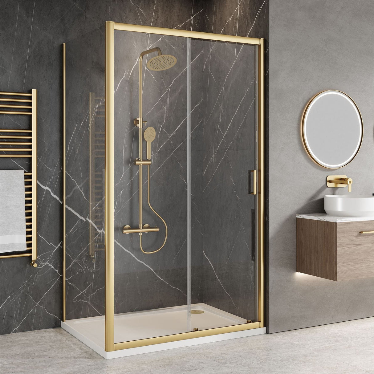 Aquarius Bathrooms Sliding Shower Door Aquarius Urbano 6mm Sliding Shower Door 1850mm