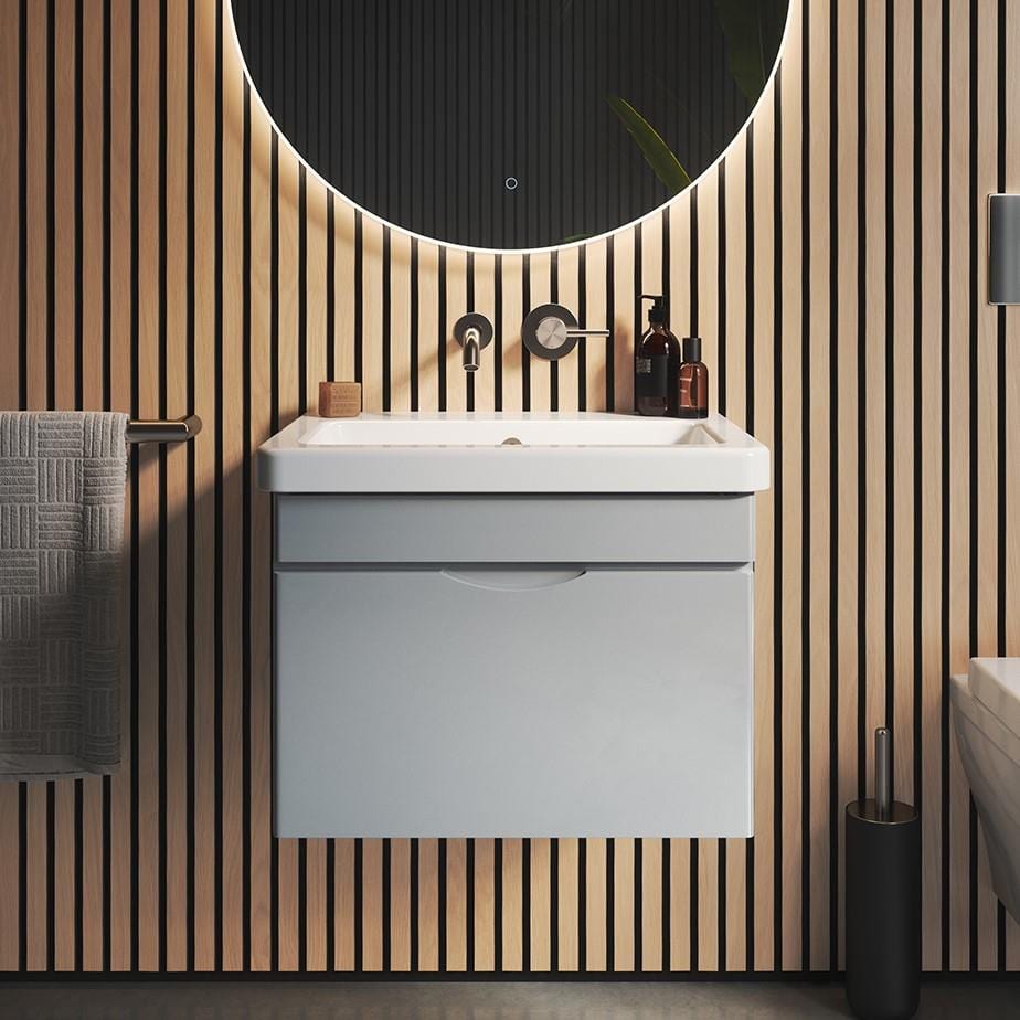 Saneux Wall Mounted Vanity Unit Saneux Indigo Vanity Unit With Basin - 600 x 400mm - One Drawer - Wall Mounted