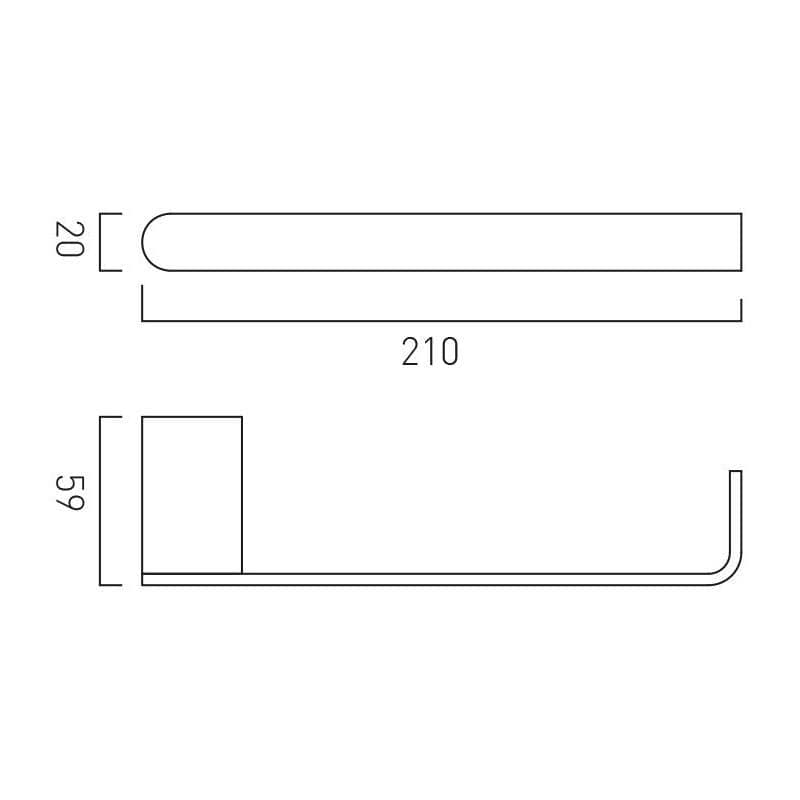 Vado Towel Rails and Rings Vado Photon Small Towel Bar in Chrome