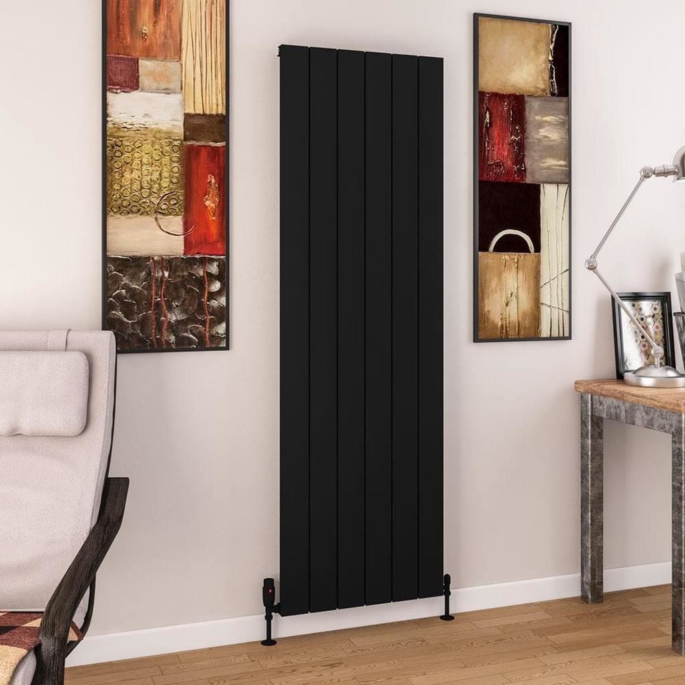 Eastbrook Panel Radiator 1800 x 565 / Central Heating Eastbrook Charlton Vertical Aluminium Designer Radiator in Matt Black