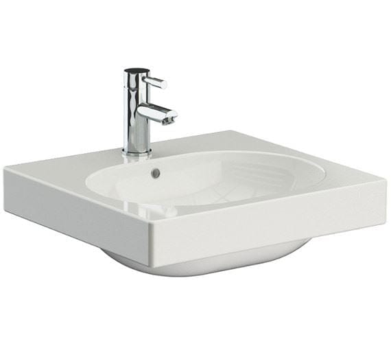 HiB Pedestal Basin Saneux Austen 1 Tap Hole Vanity Basin 5000mm in White