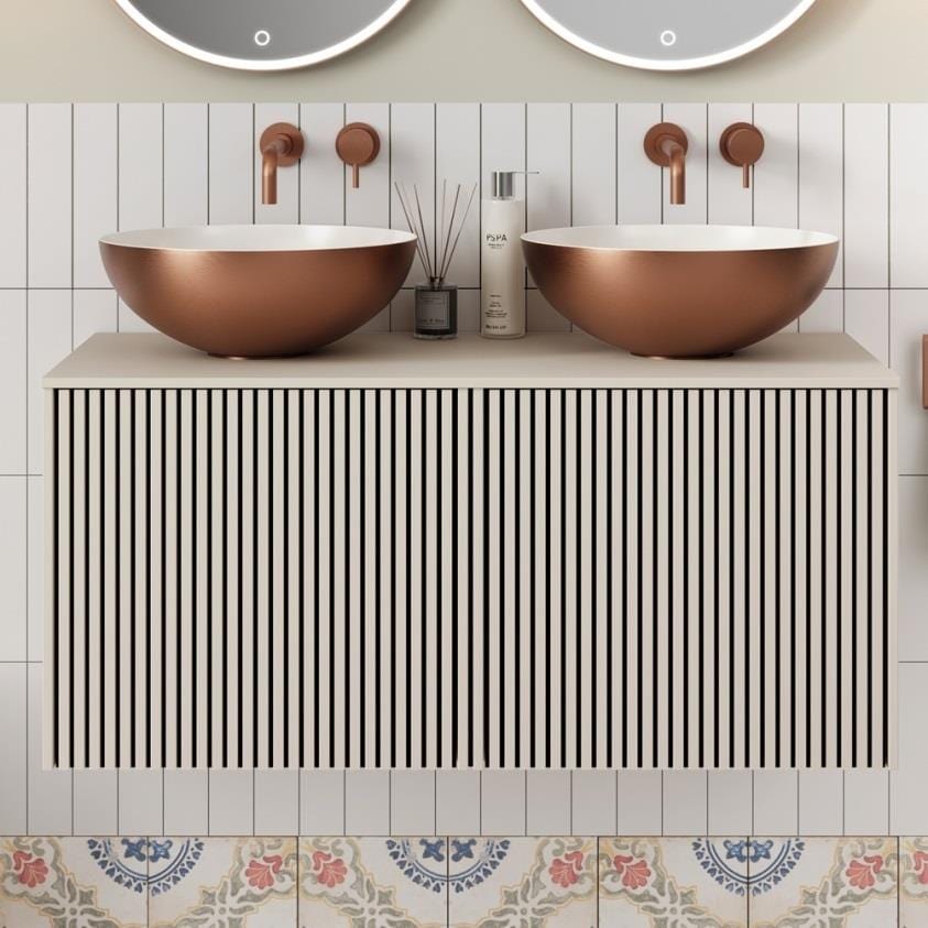 Crosswater Wall Mounted Vanity Unit Crosswater Limit Double Drawer Vanity Unit with Worktop