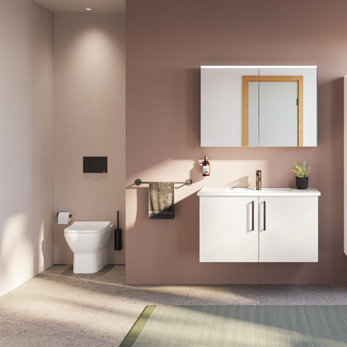 Vitra Back To Wall Toilet VitrA Integra Square Back to Wall Rimless Toilet with Soft Close Seat