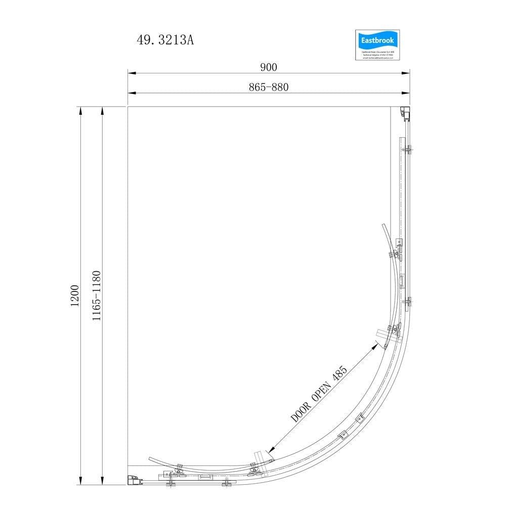 Eastbrook Corniche 2000 8mm Quadrant Shower Enclosure