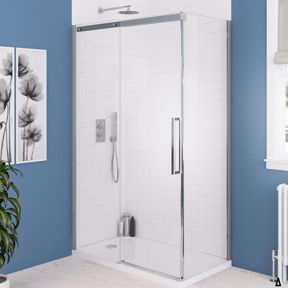 Eastbrook Sliding Shower Door Chrome / 1700mm Eastbrook Corniche 2000 8mm Sliding Shower Door