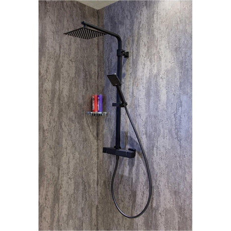 Aquarius Exposed Shower Set Black Aquarius RainLux Cool Touch Adjustable Square Exposed Shower Valve and Kit