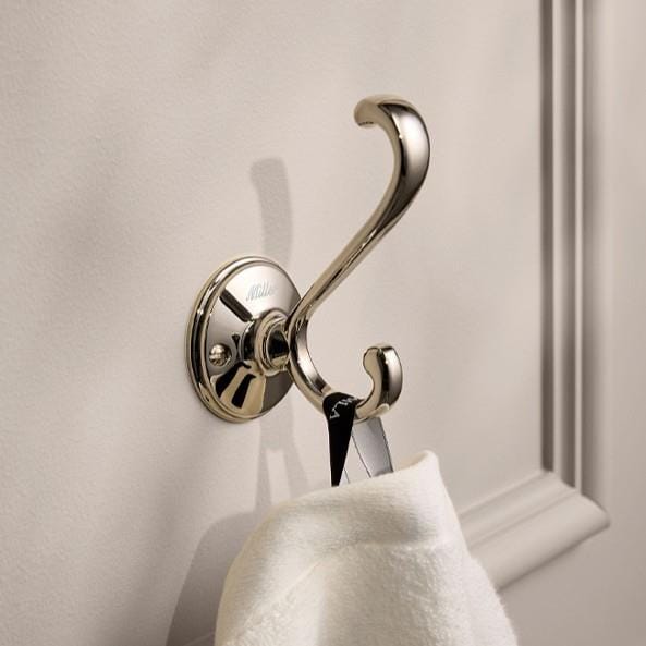 Miller Robe Hook Polished Nickel Miller Stockholm Double Robe Hook