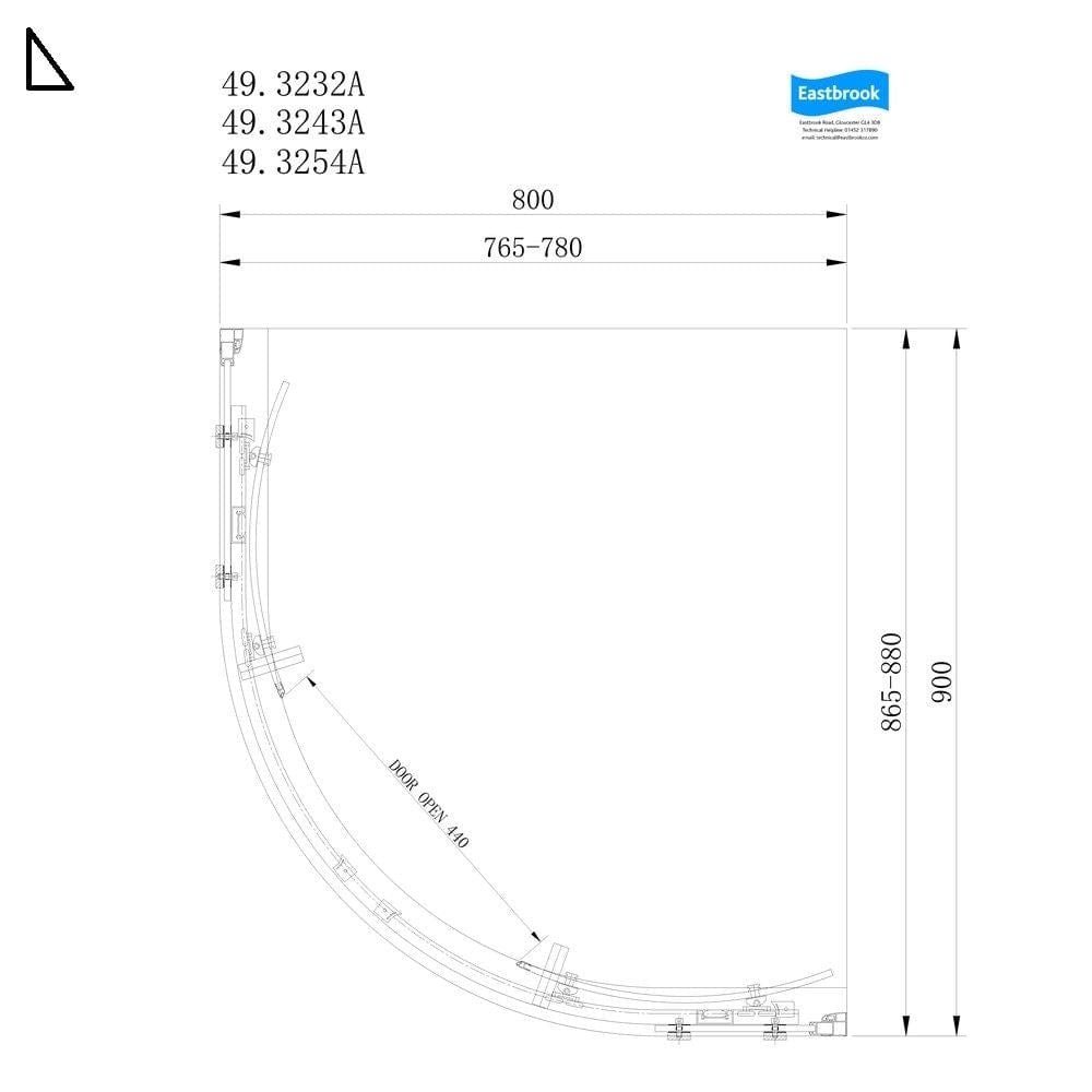 Eastbrook Corniche 2000 8mm Quadrant Shower Enclosure