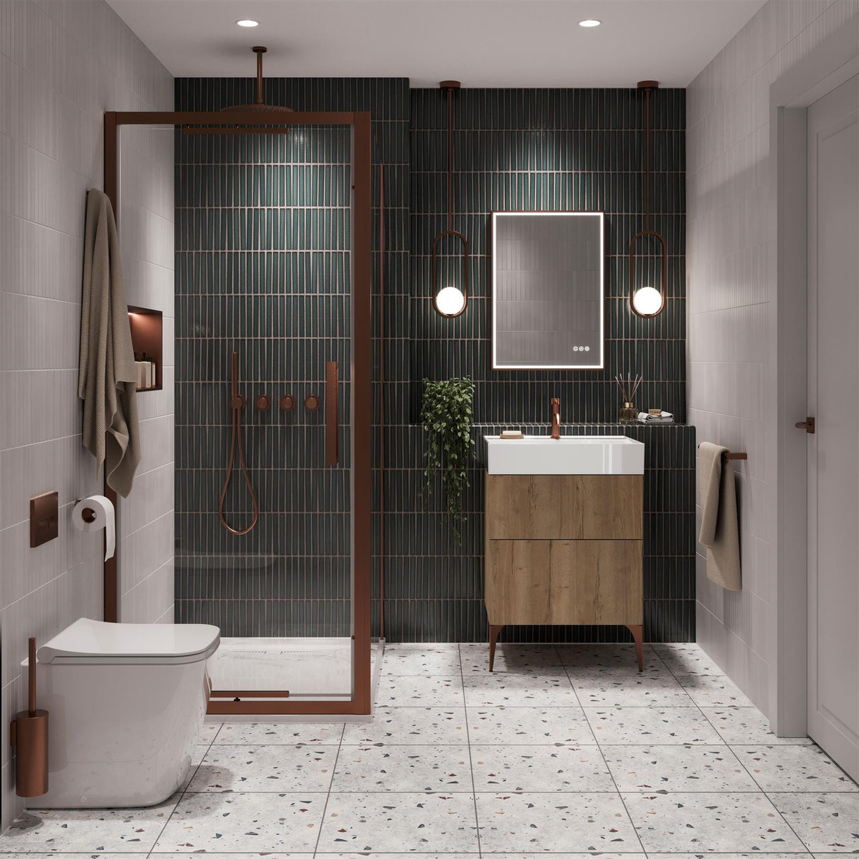 Crosswater Wall Mounted Vanity Unit Crosswater Avenue Vanity Unit with Basin - 600mm - Two Drawer - Wall Mounted