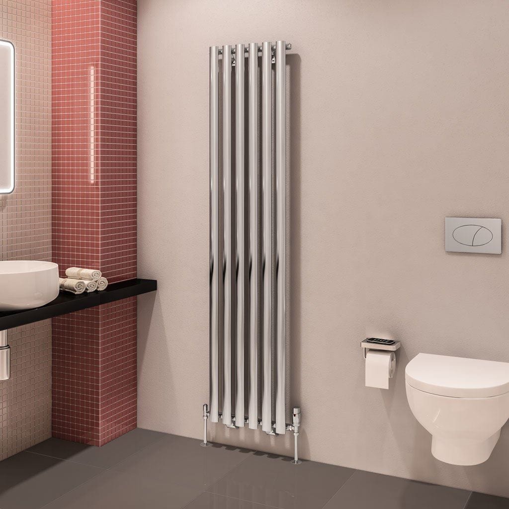 Eastbrook Designer Towel Radiator 1800 x 420mm Eastbrook Tunstall Straight Vertical Designer Radiator in Chrome
