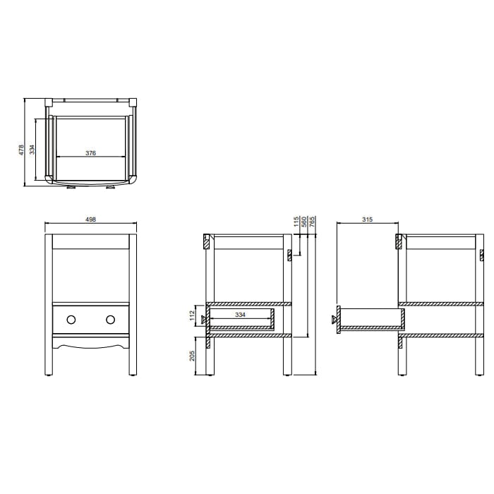 Burlington Floor Standing Vanity Unit Burlington Guild Floor Standing 560mm Vanity Unit with Worktop