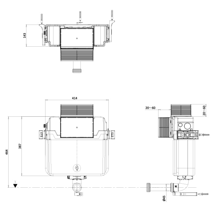 Crosswater Concealed Cistern Burlington Dual Flush Concealed Cistern