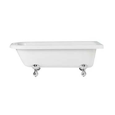 Heritage Tilbury Corner Freestanding Acrylic Singled Ended Bath with Chrome Feet