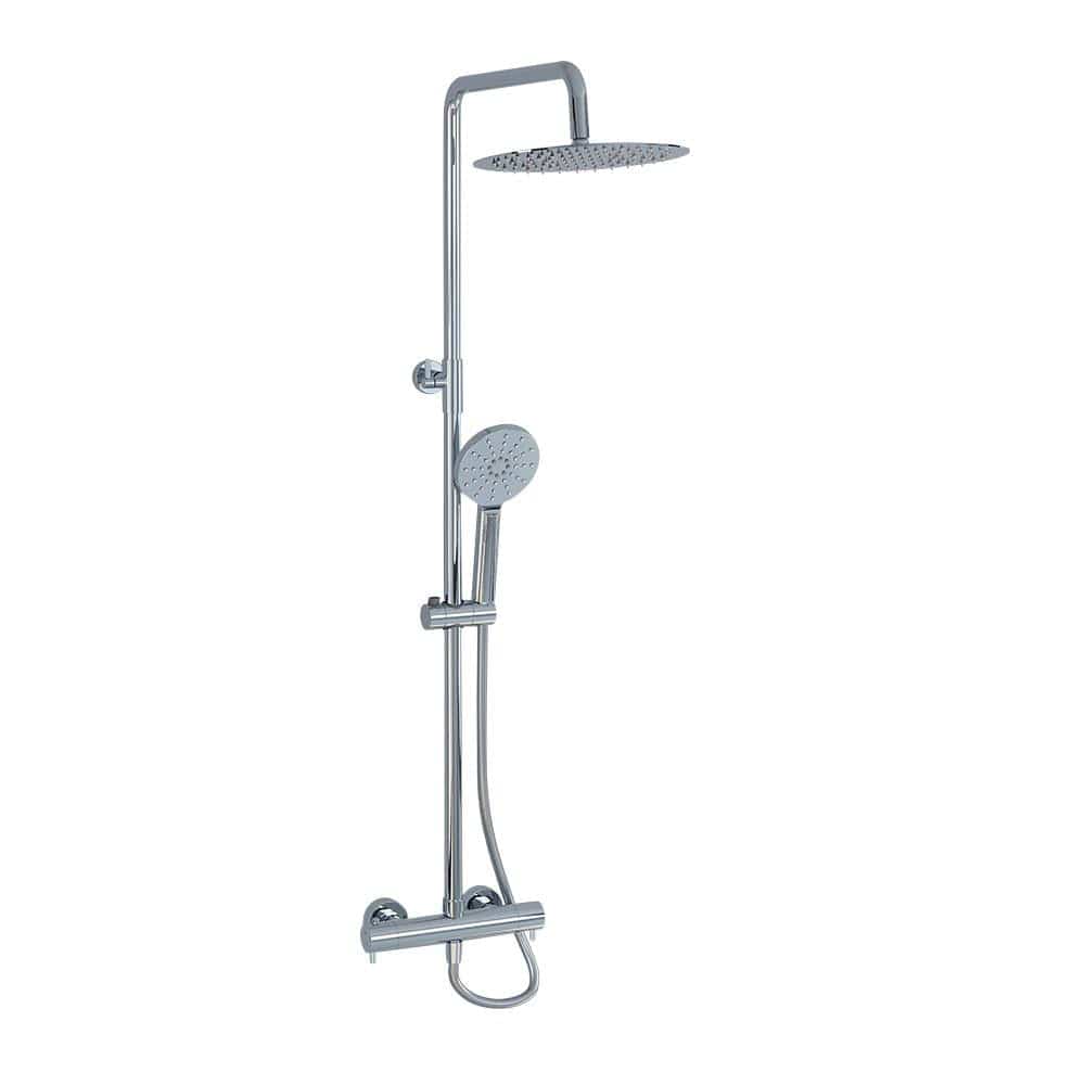 Imex Exposed Shower Set Imex Ravine Cool Touch, Easy Fix, Thermostatic Shower Set with Fixed Overhead Shower And Multifunction Adjustable Handset
