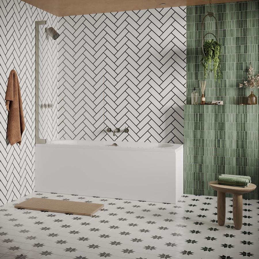 Crosswater Bath Screen Brushed Stainless Steel Crosswater Asura 8mm Hinged Bath Screen - 900 x 1500mm